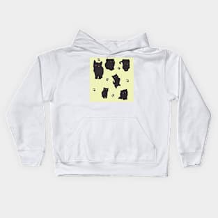 Cream Black Kittens Kids Hoodie